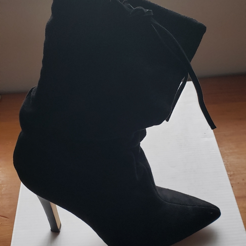 Aldo 3/4 black suede slouch boots
